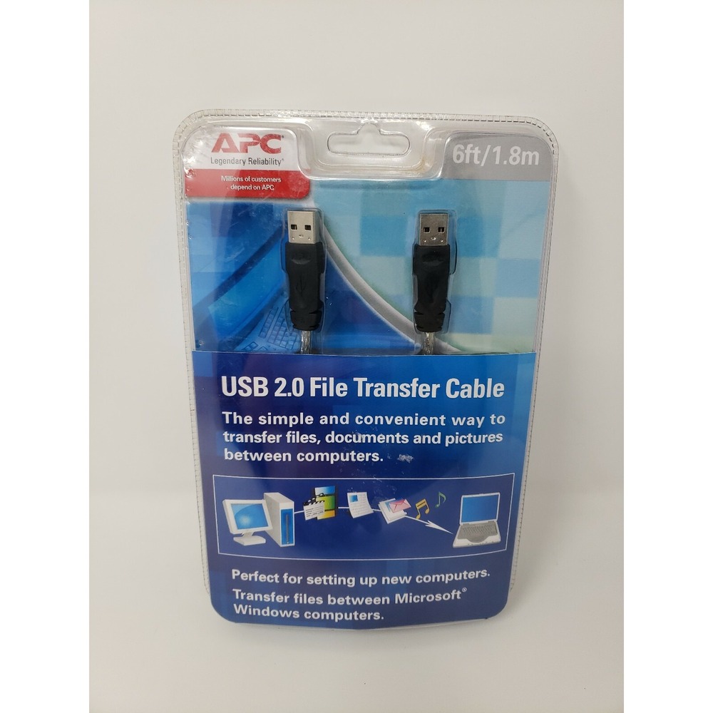 APC USB 2.0 File Transfer Cable 6Ft/1.8M Male-to-Male Brand New Factory Sealed
